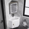 DYUNCZ Eck-waschtisch for Badezimmer mit Waschbecken und LED-Spiegelschrank, Eck-waschbecken mit Unterschrank, Waschbeckenunterschrank Hängend, Waschbecken Set for Kleine Räume(Wit,48cm/19)
