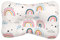 champracer Kindkissen, Kindkissen zu Flathead Kindkissen, Kindkissen, 0-12 Memory Foam Reisekissen, Autositz (Weißer Regenbogen,28 * 20 * 5cm)