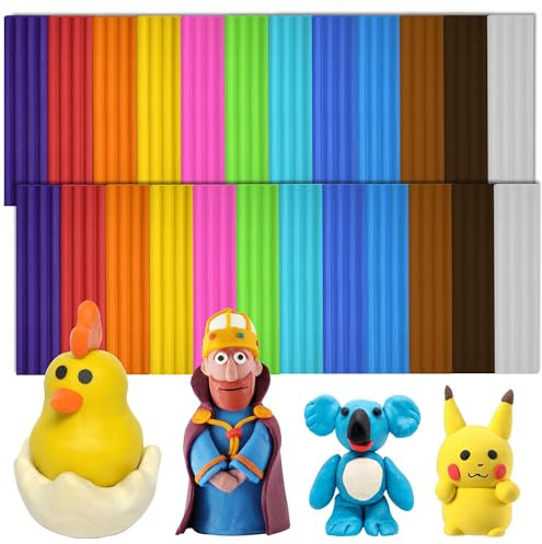 Pack of 24 Modelling Clay - 12 Colours Molding Clay for Kids, Clay for Slime, Creative Art Crafts for Adults, Messy Play, Kids Activity Packs, Gifts for Age 3 4 5 6 7 8+ Year Old Boys Girls
