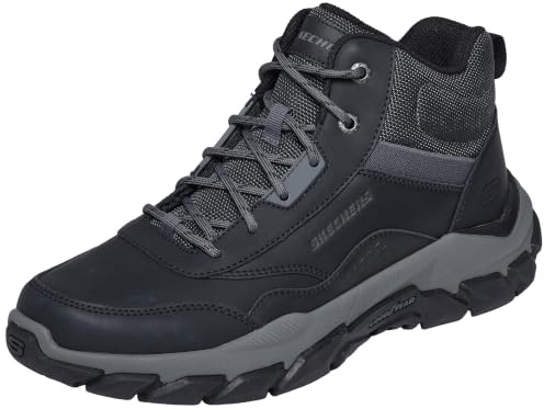 Skechers Santoro Hopkins Bottes de randonnée pour homme, Maille synthétique en cuir noir, 48.5 EU