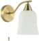 Traditional Pull Switched Downlighter Wall Light Fitting in Antique Brass with Opal White Glass Shade | 1 x 7w E14 | 19cm x 20cm x 12cm by Happy Homewares