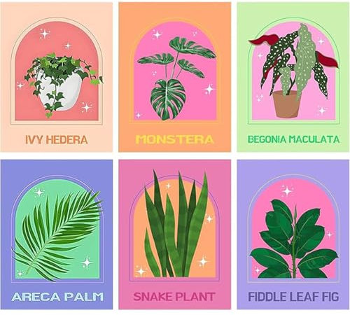 LOITTAINUE Malen Nach Zahlen Erwachsene 6 Stück, Malen Nach Zahlen Set Blume mit Knitterfreie Leinwand, Pinsels Und Acrylfarbe für und Anfänger, DIY Handgemalt Ölgemälde Kit Als Geschenk 20x30cm