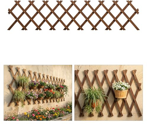 Enrejado de jardín expandible, enrejado para plantas trepadoras al aire libre, valla de celosía de madera, paneles de pared para exteriores, para plantas trepadoras, vid, hiedra, pepinos, clemátides