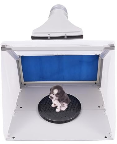 WUCIOA Folding Airbrush Spray Booth, Spray Booth Kit with Powerful Fan, 3 LED Lights, Adjustable Hose, Spray Booth and Extractor Set, Portable Paint Booth for Painting Arts Models Crafts