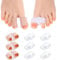 9 Pcs Gel Bunion Corrector Toe Straightener Spreaders, Silicone Big Toe Separators for Women, Elasticity Overlapping Hammer Toe Spacers With 2 Loops for Men Feet (3 Nylon+ 6 Gel)