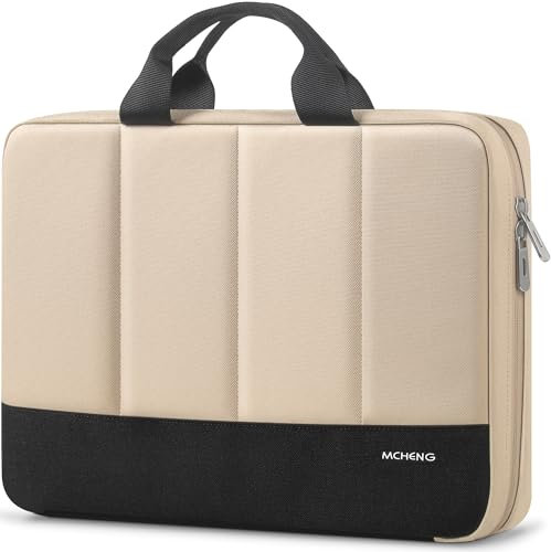 MCHENG 14-15,6 pollici borsa per computer portatile impermeabile con palmare, beige., 13.5-14 Zoll
