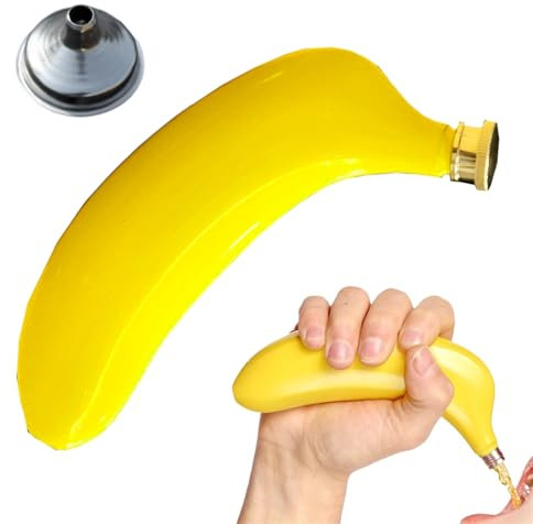 Adorable Wine Bottles, 5oz Banana Shaped Hip Pot, 1.34x1.54x6.3 Inches Decorative Leakproof Stainless Steel Pocket Bottle for Whiskey Vodka Brandy Rum Travel Gift Use