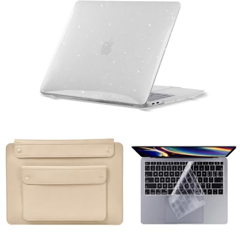 HLAAJJX Hülle Muster für MacBook Air 13 Zoll Case 2025 2024 2022 mit M4 M3 M2 Chip A3240 A3113 A2681,Hartschale Schutzhülle Snap Cover & Laptop Tasche & Tastaturabdeckung,Funkelnder Glitzer