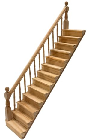 Dolls House Staircase with Handrail (TC6001) - 1:12 Scale Miniatures | Minimum World