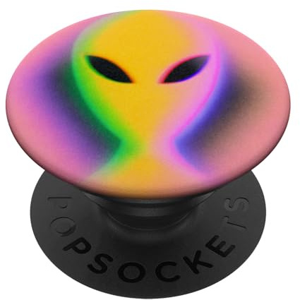 Retro Alien Aura Psychedelic Rainbow Aesthetic Cryptozoology PopSockets Klebender PopGrip