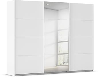 Rauch Möbel KULMBACH, Schwebetürenschrank, Farbe Weiß, Breite 271 cm | Kleiderschrank mit Schwebetüren, Schiebetüren, 3-türig, mit Spiegel, Zubehör Classic, Schlafzimmer, Jugendzimmer, Garderobe