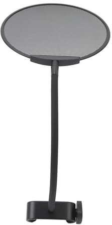Vistreck Filtro Antipop per Microfono con Rete Antispruzzo a Doppio Strato, Clip a Collo di Cigno 360°, Tappetino in Lega di Alluminio per Registrazione, Streaming e Karaoke - Riduzione del Rumore