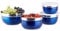 Relaxdays Schüssel Set mit Deckel, Edelstahl, verschiedene Größen, 4-teilig, Camping, HBT: 9 x 18,4 x 18,4 cm, blau