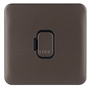 Schneider Electric Lisse Screwless Deco - Unswitched Single Fused Connection Unit, 13A, GGBL5000BMB, Mocha Bronze with Black Insert