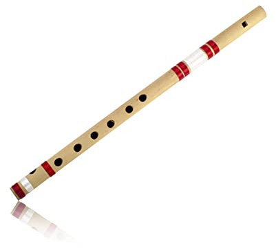 Flûte indienne Bansuri authentique en bambou, flûte à conduit clé A, 39,37 cm - une idée cadeau unique pour homme, femme et enfant