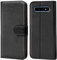 Verco Handyhülle für Galaxy S10+ Hülle, Schutzhülle für Samsung Galaxy S10 Plus Tasche PU Leder Flip Case Brieftasche - Schwarz