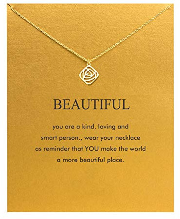 Baydurcan Friendship Anchor Compass Necklace Good Luck Elephant Pendant Chain Necklace with Message Card Gift Card, Metal, No Gemstone