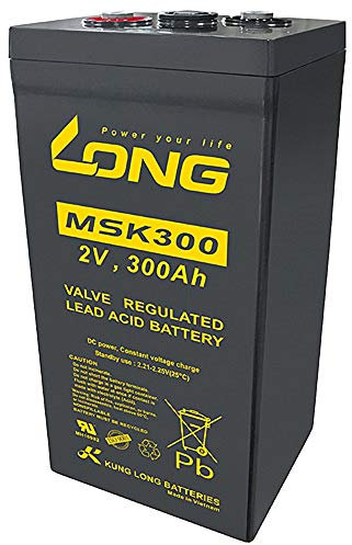WSB Kung Long MSK300 2V 300Ah AGM Blei Akku für Notstrom USV-Anlagen (Radar, Funk, Sicherheitsbeleuchtung, Telekommunikation, BSV-Anlagen, Notbeleuchtung) Solarspeicher (Hausspeicher, Inselsysteme)