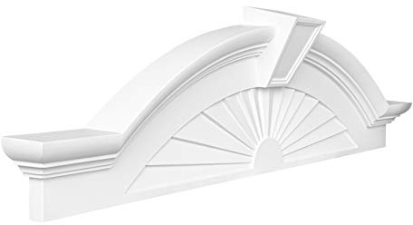 Bekrönung | schlagfestes Polyurethane | geeignet für Türen und Schränke | Ziergiebel | Pediment | weiß | PU | Hexim Perfect | 442 x 1732 mm | D2513