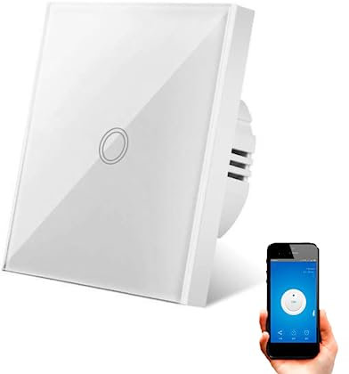 Interruptor WiFi Táctil Inteligente de Pared compatible con Alexa, Google Home y Smart Life, iOS y Android, Programable, No Necesita Neutro – Smartfy (Simple)