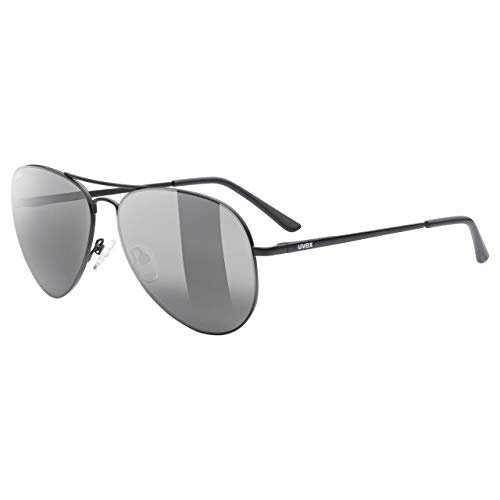 Uvex LGL 45 P - Sonnenbrille für Damen und Herren - polarisiert - verspiegelt - black matt/ltm. silver - one size