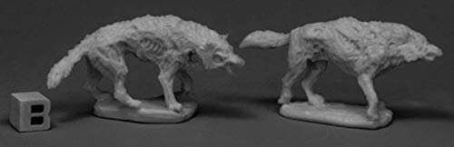 Pechetruite 2 x Dread Wolves - Reaper Bones Miniature zum Rollenspiel Kriegsspiel - 77533