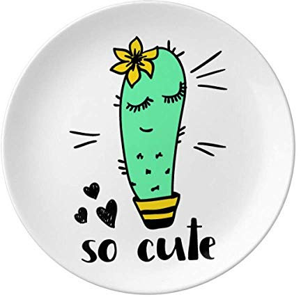 So Cute Cactus Plato decorativo de porcelana Salver Vajilla