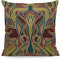 WONDERTIFY Kissenbezug im Jugendstil, Blumen-Design, geometrisches Design, für Damen und Herren, für Wohnzimmer, Bauernhaus, 45 x 45 cm, Braun/Grün