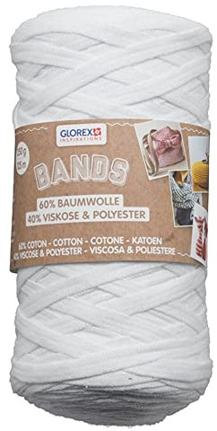 NEU Create It Easy Textilgarn Bands/Makramee Band, 250g, weiß