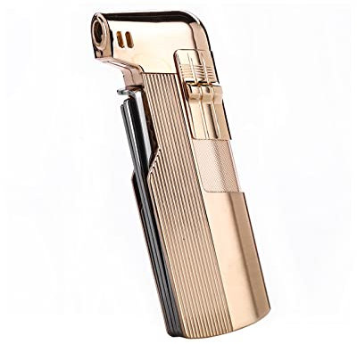 3 en 1 Allume-Cigare Multifonction Coupe-Vent Jet Allume-Cigare Au Gaz Butane Feu Incliné Allume-Cigare Cadeaux pour Hommes pour la Fête des Pères Anniversaire,Gold