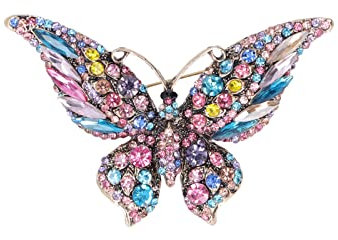 Frauen Mädchen Große Kristall Sicherheit Schmetterling Broschen Pins Dame Hochzeit Regenbogen Strass Broschen Schmuck Dekorative Broschen Pins Broschen & Anstecknadeln