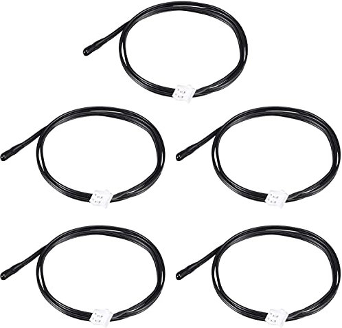 Hsthe Sea 5Pcs 10K Temperatursensorsonde, wasserdichte Temperatursensorsonde 3950 NTC Temperatursensorsonde, digitaler Temperaturtransmitter Verlängerungskabel-Gummikopf