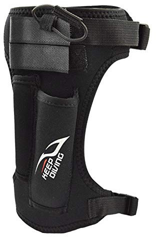 Easnea Neoprene Leg Knife Sheath/Arm Strap, Comfortable Adjustable Scissors Knife Holder for Spearfishing, Snorkeling, Swimming, Boating, Hunting - Black