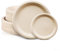 JINYUDOME Lot de 100 assiettes en carton compostables, assiettes en bagasse 100% biodégradables, 50 plaques de 7 pouces et 50 plaques de 9 pouces