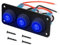RUNCCI-YUN 12V-24V pannello interruttore impermeabili,Pulsante Interruttore Rotondo,3 Gruppi Pannello interruttori a levetta LED,Pannello Interruttori a Bilanciere per Auto, Barca, Camion (Blu)