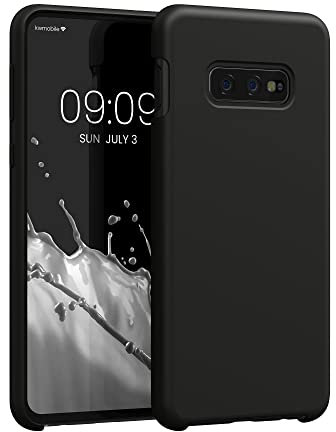 kwmobile Hülle kompatibel mit Samsung Galaxy S10e Hülle - Silikon Handy Case - Handyhülle weiche Oberfläche - kabelloses Laden - Schwarz matt