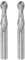 sourcing map 2pcs Ball Nose End Mill 6mm Diameter 22mm Cutting Length 6mm Shank High Speed Steel 2 Flutes Spiral Upcut CNC Router Bits