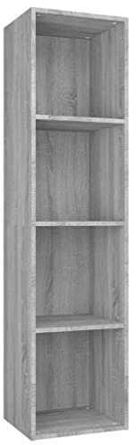 vidaXL Bibliothèque/Meuble TV Étagère à Livres Meuble de Rangement Salle de Séjour Maison Intérieur Sonoma Gris 36x30x143 cm Bois d'Ingénierie