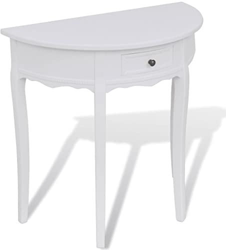 ZQQLVOO Konsolentisch mit Schublade Halbrund Weiß, Console Table, Konsolentische, Konsolentisch, Schmaler Flurtisch, Eingangtisch, Sideboard Beistelltisch für Eingang und Flur