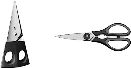 WMF Kräuterschere 13 cm, Klingenstahl, Kunststoffgriff & Touch Küchenschere 21 cm, Haushaltsschere mit Sägeschliff, Schere Küche, Cromargan Edelstahl, Softgriff, schwarz