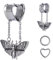 COEAR Herz Messgeräte für Ohren, Herz Tunnel Doppel Flared Plugs, Schmetterling Dangle Plugs Ohrringe 00g.