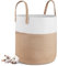 Lannvan Panier a Linge - 40 x 35 cm Paniers de Rangement Pliables - Panier à Linge en Corde de Coton avec Poignées - Panier de Rangement pour Jouets - Pour le salon, la salle de bain,Jaune