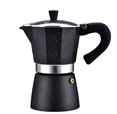 XiVue Moka Pot, Cafetera Espresso Cafetera Moka de Aluminio Máquina Latte Mocha 6 Tazas Percolador Olla Barista Herramientas Filtro Moka Pot (Olla Moka Negra)