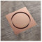 TIYGHI Desagüe del Suelo Drenaje de Piso latón Rosa Oro Cuadrado 10x10 cm baño Ducha residuos Rejillas coladoras balcón desagües Agua (Color : Rose Gold)