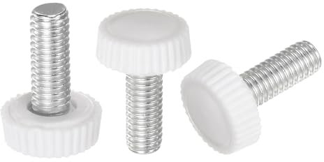 QUARKZMAN 20Stk M6 x 16mm Außengewinde Rändelknäufe Daumen Schraube Klemmknöpfe Griff Plastik Handgriff Handknöpfe mit Gewindebolzen Weiß
