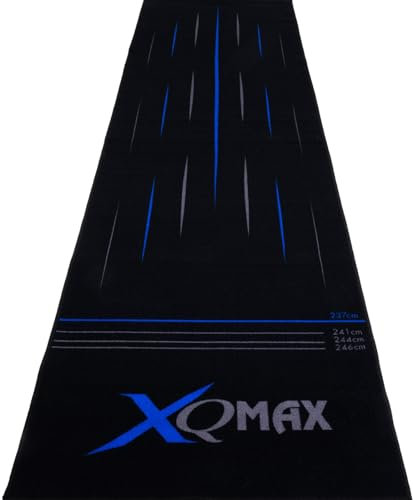 Dartmatte Streifen 285x80cm mit Farbwahl Dartteppich mit Abwurflinie schwarz rot blau Turniermatte Steeldart Matte Darts Teppich (Dartmatte Streifen rot 285x80cm)