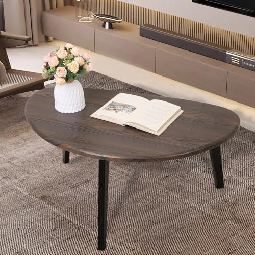 WDSHIYI Moderner Couchtisch Weiße Couchtische für den Raum Einzigartiger einfacher ovaler Mitteltisch - Zeitgenössischer dreieckiger Kleiner Tisch für Wohnzimmer, Schlafzimmer Nachttisch und Büro