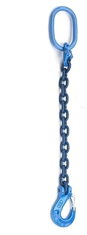 Joma-Tech 1-Strang Anschlagkette 1m GK10 10mm blau mit Sicherheitshaken