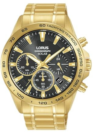 LORUS Herren Analog Quarz Uhr mit Edelstahl Armband,Gold