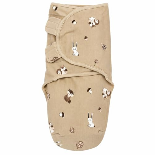 Meyco Baby Pucksack - 4-6 Monate - Pucktuch Swaddle für Neugeborene - 100% Baumwolle - Oeko Tex Zertifiziert - weicher Schlafkomfort - atmungsaktiv & feuchtigkeitsabsorbierend - Animals - Sand